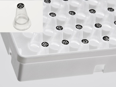 Random Access 96 Well Skirted Flat Bottom PCR Plate, 2D Coded